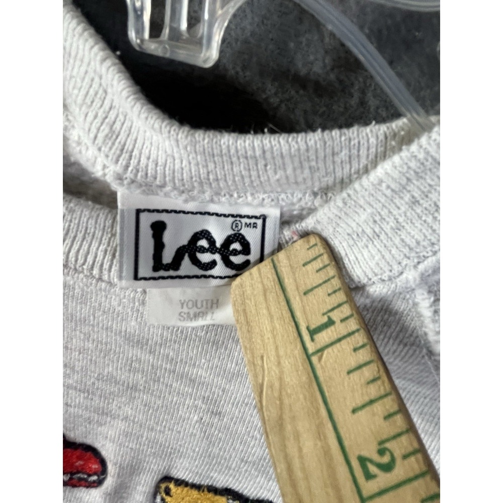 Lee Kids VTG Dinosaur Sweatshirt Gray Youth Small USA Embroidered See All Pics - Picture 5 of 11